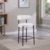 Streamdale Furniture Streamdale Modern Kitchen Counter Height Bar Stools With Bouclé Fabric Curved Back