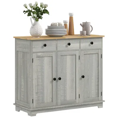 Streamdale Furniture Streamdale Modern Kitchen Sideboard With Solid Wood Countertop