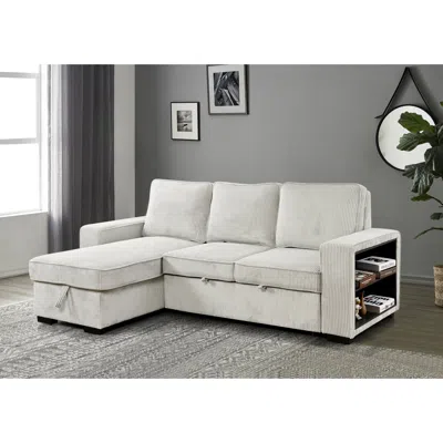Streamdale Furniture Streamdale Modern L-shaped Sectional Sofa Bed With Storage & Usb - Beige