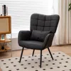 Streamdale Furniture Streamdale Modern Leather Accent Chair With High Back And Metal Legs