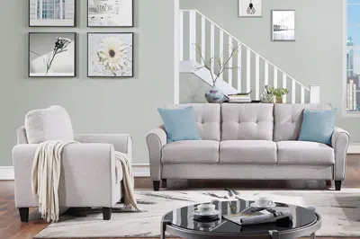 Streamdale Furniture Streamdale Modern Living Room Sofa Set Linen Upholstered Couch Furniture