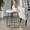 Streamdale Furniture Streamdale Modern Marble And Iron Side Table With Black Basket Frame