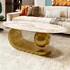 Streamdale Furniture Streamdale Modern Marble Pattern Coffee Table (47.2")