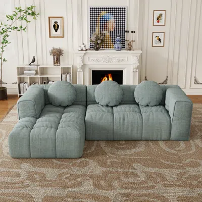 Streamdale Furniture Streamdale Modern Modular 103" L-shaped Sofa With Pillows (left Recliner)