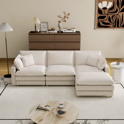Streamdale Furniture Streamdale Modern Modular L-shaped Couch, 4 Pillows, Deep Seating