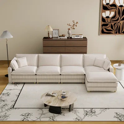 Streamdale Furniture Streamdale Modern Modular L-shaped Couch, 4 Pillows, Deep Seating