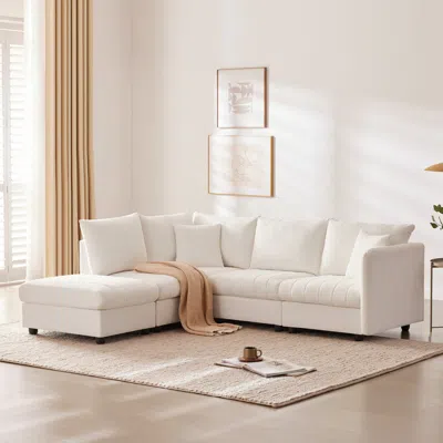 Streamdale Furniture Streamdale Modern Modular Sectional Sofa W/ Ottoman & Pillows