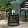 Streamdale Furniture Streamdale Modern Moonstone Rope-wrapped Side Table With Tempered Glass Top