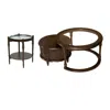 Streamdale Furniture Streamdale Modern Nesting Coffee Table Set W/ Glass Side Table & Storage