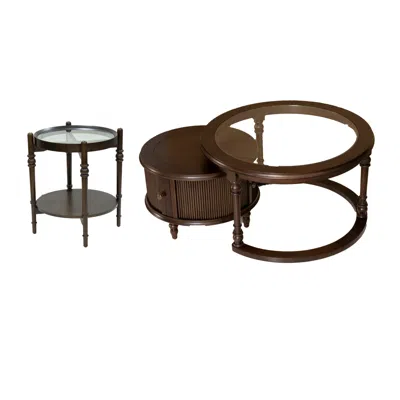 Streamdale Furniture Streamdale Modern Nesting Coffee Table Set W/ Glass Side Table & Storage