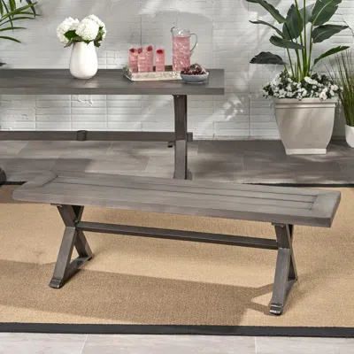 Streamdale Furniture Streamdale Modern Outdoor Aluminum Dining Bench