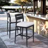 Streamdale Furniture Streamdale Modern Outdoor Bar Stools - Ember Black, Sunbrella Cushion