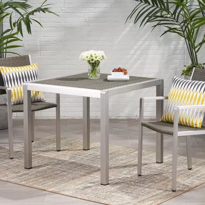 Streamdale Furniture Streamdale Modern Outdoor Dining Table Durable Aluminum Frame