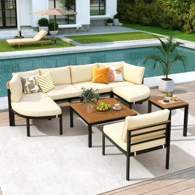 Streamdale Furniture Streamdale Modern Outdoor Sectional Sofa Set With Cushions