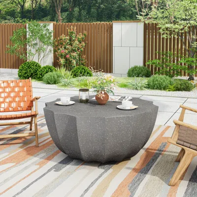 Streamdale Furniture Streamdale Modern Outdoor Waterproof Coffee Table - Grey