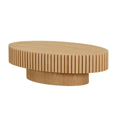 Streamdale Furniture Streamdale Modern Oval Coffee Table With Pedestal Base, 43.7