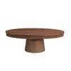 Streamdale Furniture Streamdale Modern Oval Handcraft Drum Coffee Table - Walnut Color In Brown