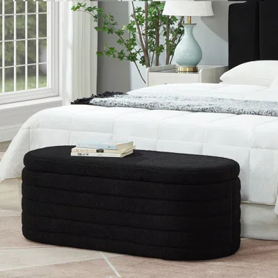 Streamdale Furniture Streamdale Modern Oval Storage Ottoman Bench