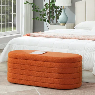 Streamdale Furniture Streamdale Modern Oval Storage Ottoman Bench