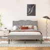 Streamdale Furniture Streamdale Modern Platform Bed Frame With Upholstered Headboard - Grey