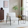 Streamdale Furniture Streamdale Modern Plush Accent Chair Metal Frame, Wooden Armrests