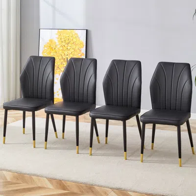 Streamdale Furniture Streamdale Modern Pu Backrest Dining Chairs (set Of 4)