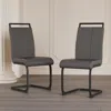 Streamdale Furniture Streamdale Modern Pu Faux Leather Upholstered Dining Chairs (grey, Set Of 2)
