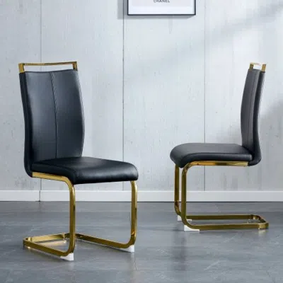 Streamdale Furniture Streamdale Modern Pu Leather Dining Chairs (set Of 2)