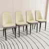 Streamdale Furniture Streamdale Modern Pu Leather Dining Chairs With Cushions (set Of 4), Metal Legs
