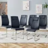 Streamdale Furniture Streamdale Modern Pu Leather Dining Chairs With Metal Legs Easy Assembly