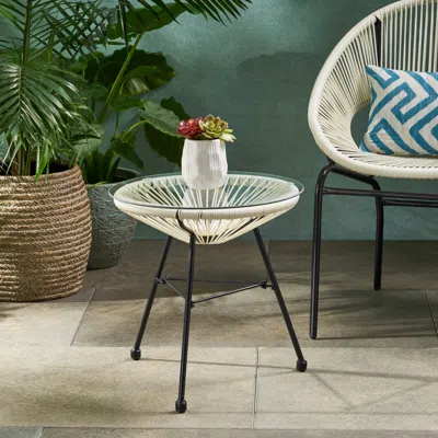 Streamdale Furniture Streamdale Modern Rattan Side Table For Indoor/outdoor Use