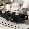 Streamdale Furniture Streamdale Modern Rectangle Coffee Table W/ Drawers & Hidden Storage In Black