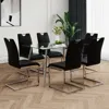Streamdale Furniture Streamdale Modern Rectangle Glass Dining Table Set (7-piece)