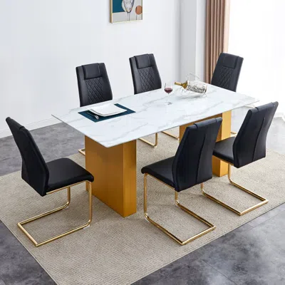 Streamdale Furniture Streamdale Modern Rectangle Table And Chair Set (6 Chairs)