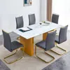 Streamdale Furniture Streamdale Modern Rectangular Glass Table & 6 Faux Leather Chairs