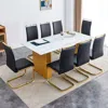 Streamdale Furniture Streamdale Modern Rectangular Glass Table And 8 Faux Leather Chairs