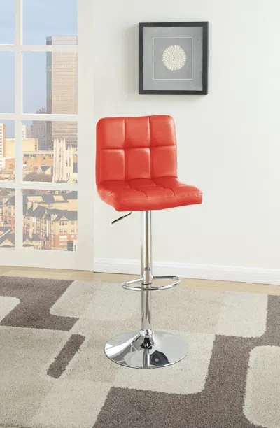Streamdale Furniture Streamdale Modern Red Faux Leather Barstool Set - 2 Count