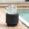 Streamdale Furniture Streamdale Modern Ribbed Fountain With Clear Glass Top For Calming Water Feature
