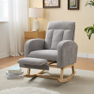 Streamdale Furniture Streamdale Modern Rocking Chair - Upholstered Glider With Wood Legs