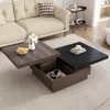 Streamdale Furniture Streamdale Modern Rotatable Square Coffee Table With Hidden Storage