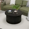 Streamdale Furniture Streamdale Modern Round Coffee Table Accent Table In Black