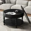 Streamdale Furniture Streamdale Modern Round Coffee Table With Storage - Black