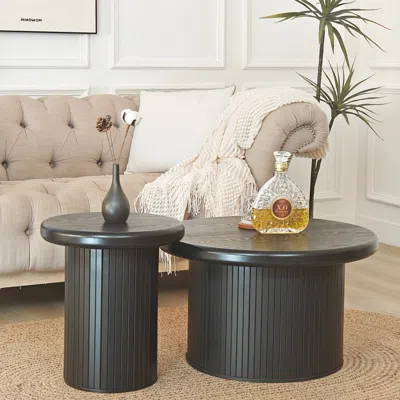 Streamdale Furniture Streamdale Modern Round Coffee Table With Unique Legs