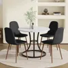 Streamdale Furniture Streamdale Modern Round Dining Set: 33" Table & 4 Black Linen Chairs