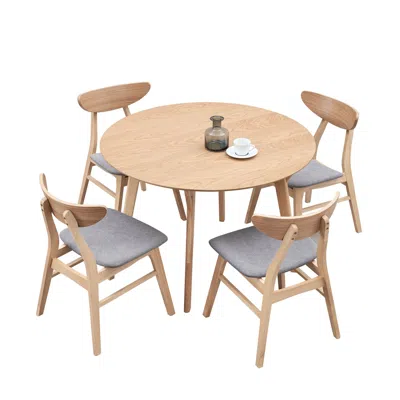 Streamdale Furniture Streamdale Modern Round Dining Table Set (1 Table, 4 Chairs)