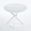 Streamdale Furniture Streamdale Modern Round Dining Table With Cross Metal Legs