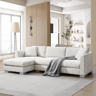 Streamdale Furniture Streamdale Modern Sectional Sofa, 4-seat L-shaped Couch With Pillows