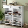 Streamdale Furniture Streamdale Modern Shoe Cabinet With 4 Flip Drawers
