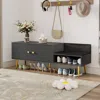 Streamdale Furniture Streamdale Modern Shoe Storage Bench With Hidden Storage And Upholstered Cushions For Bedside