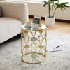 Streamdale Furniture Streamdale Modern Side Table [metal Frame + Mirror Top]